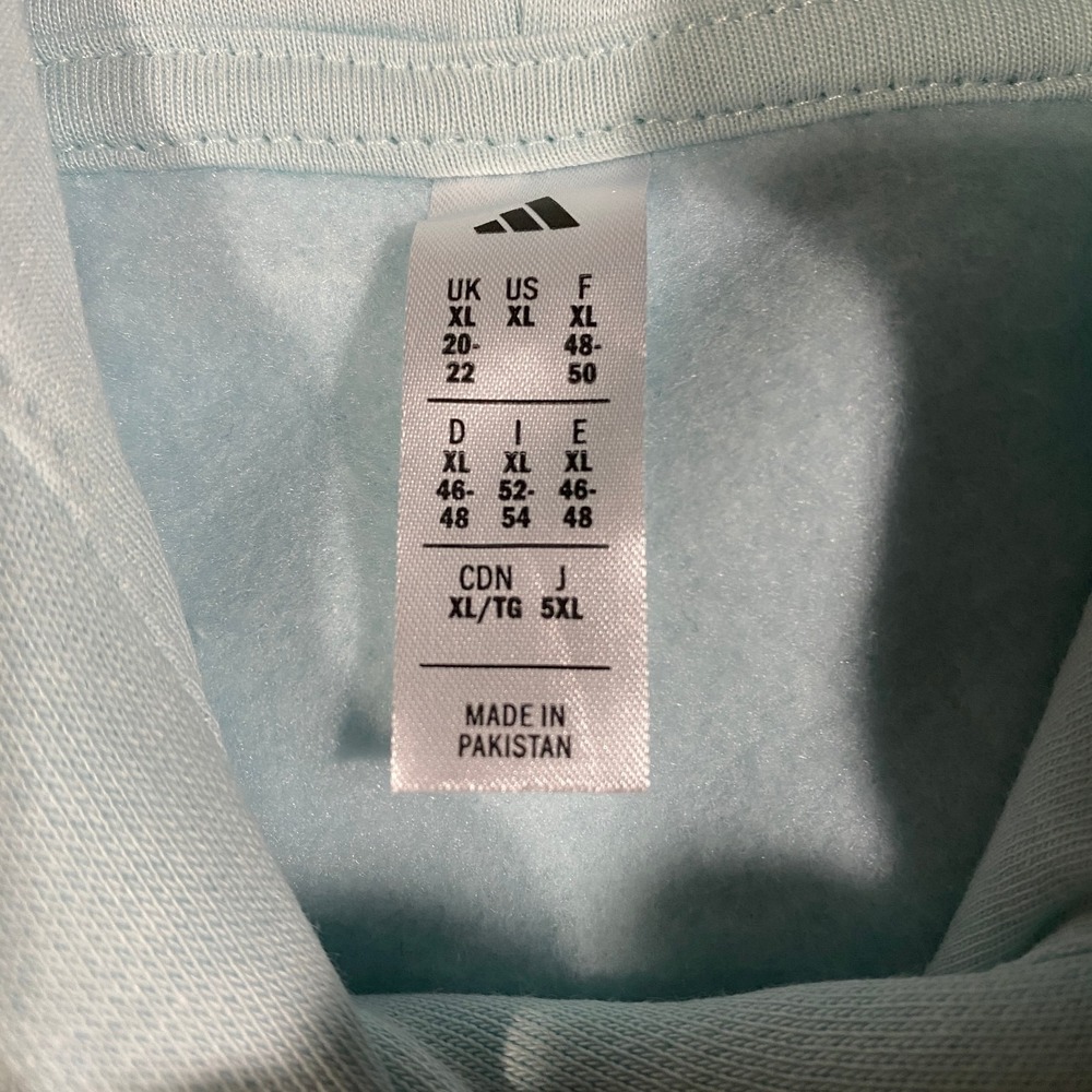 Adidas Trefoil Floral Logo Hoodie Womens XL Halo Mint Blue Flowers Pullover - Picture 9 of 16